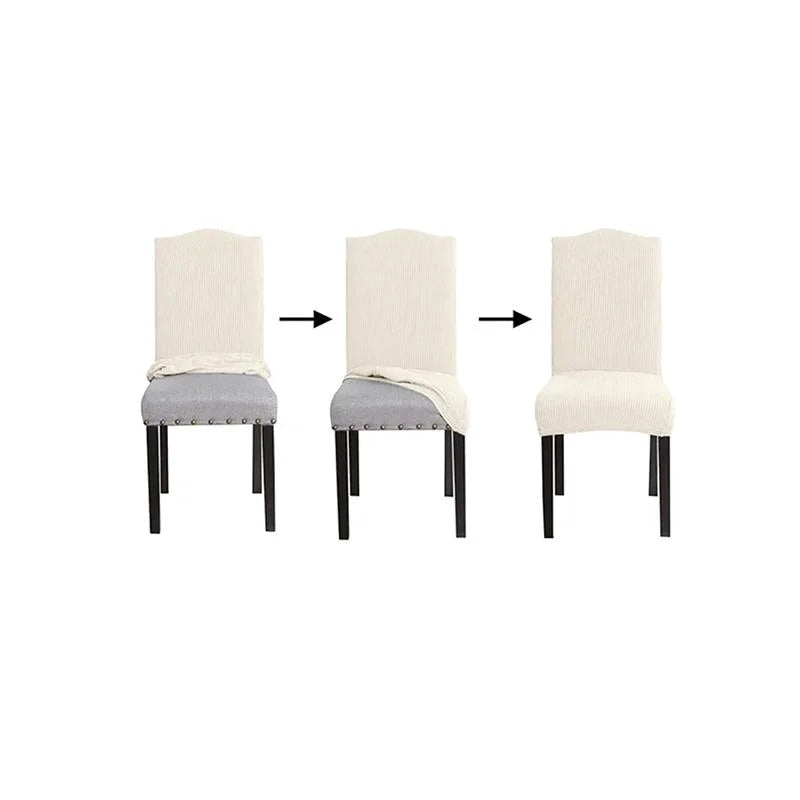 Funda Cubre Silla con Respaldo Elástica Ajuste Universal - Color Marfil